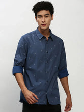 Men Navy Striped Casual Casual Shirts-YAYIN-1585-Navyblue